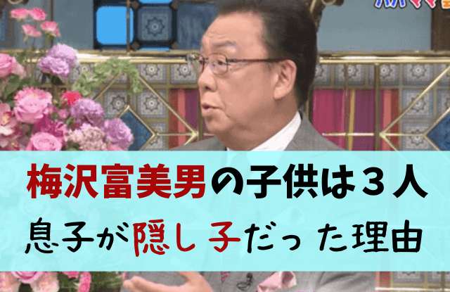 梅沢富美男,子供,長女,次女,娘,息子,隠し子,妻,嫁,奥さん,大学,仕事,理由,画像